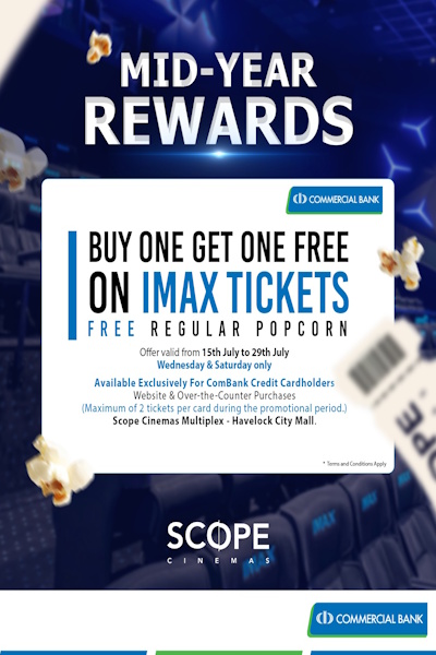 BUY ONE GET ONE FREE ON IMAX TICKETS + FREE REGULAR POPCORN COMMERCIAL BANK CREDIT CARDHOLDERS