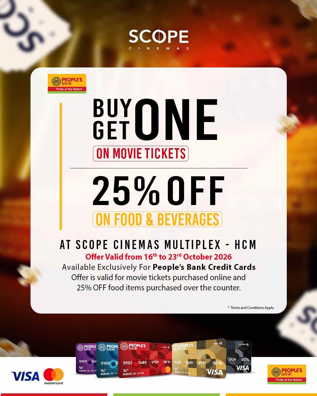 BUY ONE GET ONE + 25% OFF FOR FOOD AND BEVERAGES